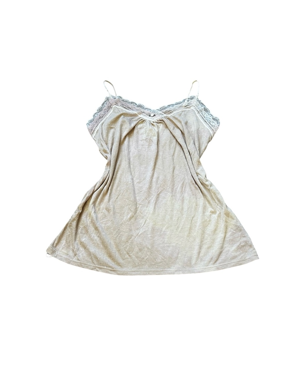 One Clothing Y2K Cami Dainty Polka Dot Lace Trim Y2K Fairy Core Coquette